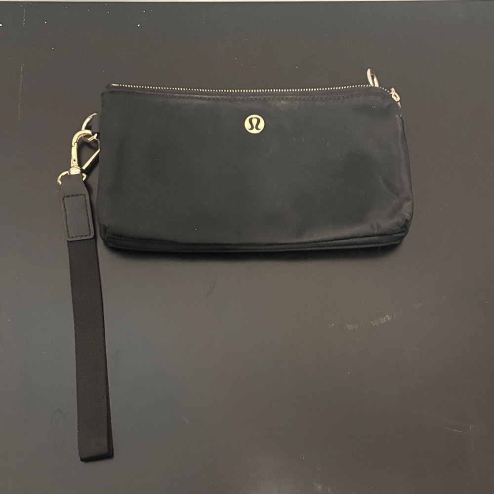 lululemon athletica Black Gold Accent Wristlet Clutch